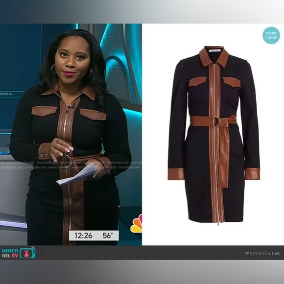 DEREK LAM 10 CROSBY Black Jayda Mixed-Media Dress🔥 - Picture 14 of 16